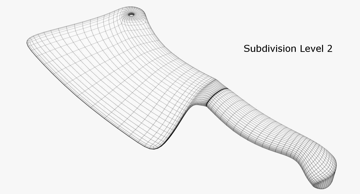 Cleaver Collection kitchen knife 3D model_18