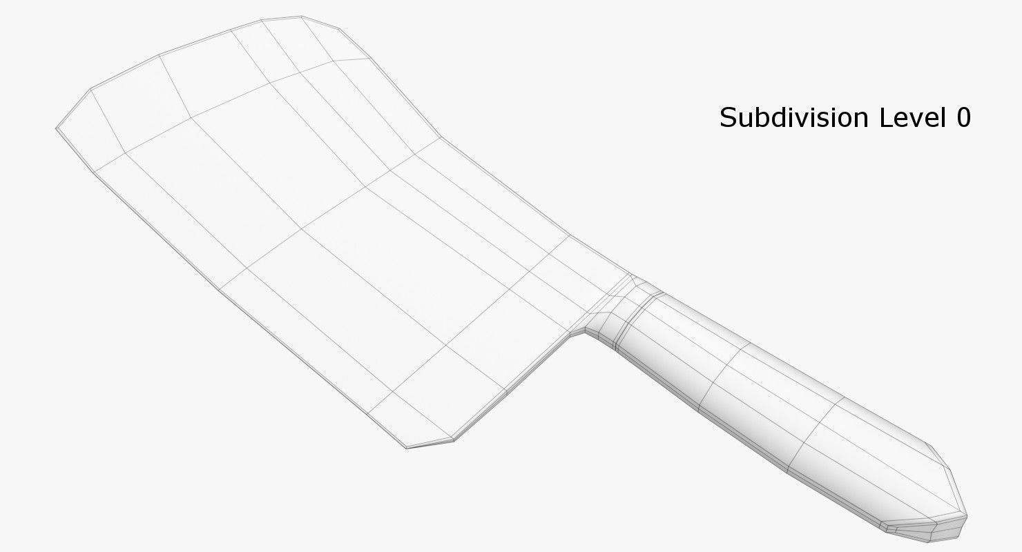 Cleaver Collection kitchen knife 3D model_4