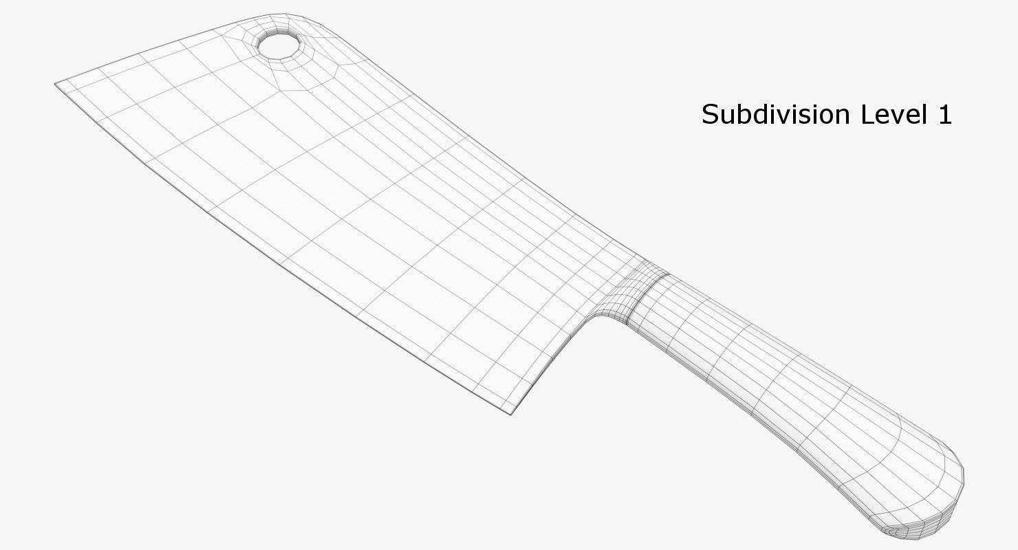 Cleaver Collection kitchen knife 3D model_11