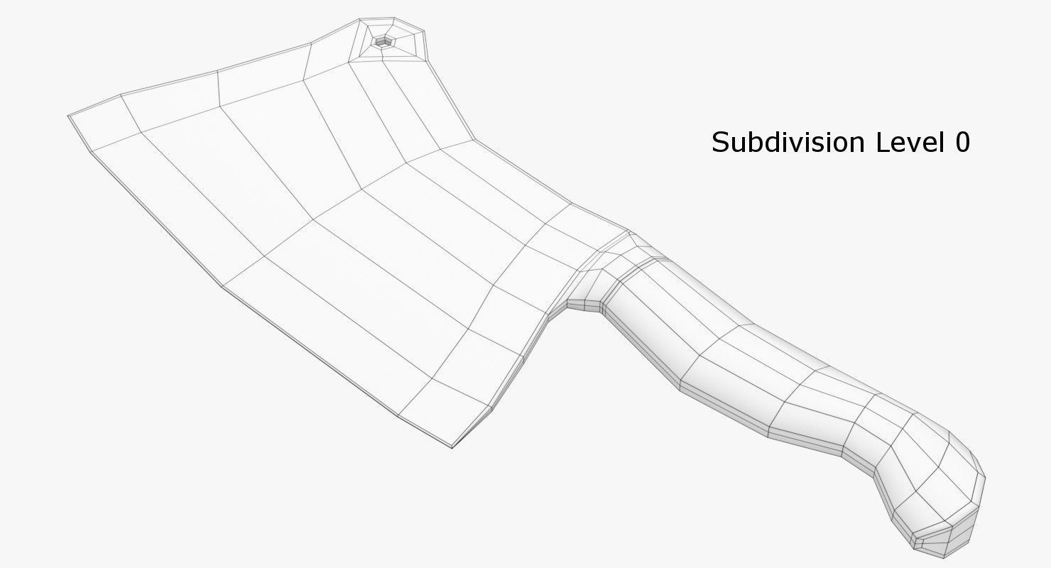 Cleaver Collection kitchen knife 3D model_16