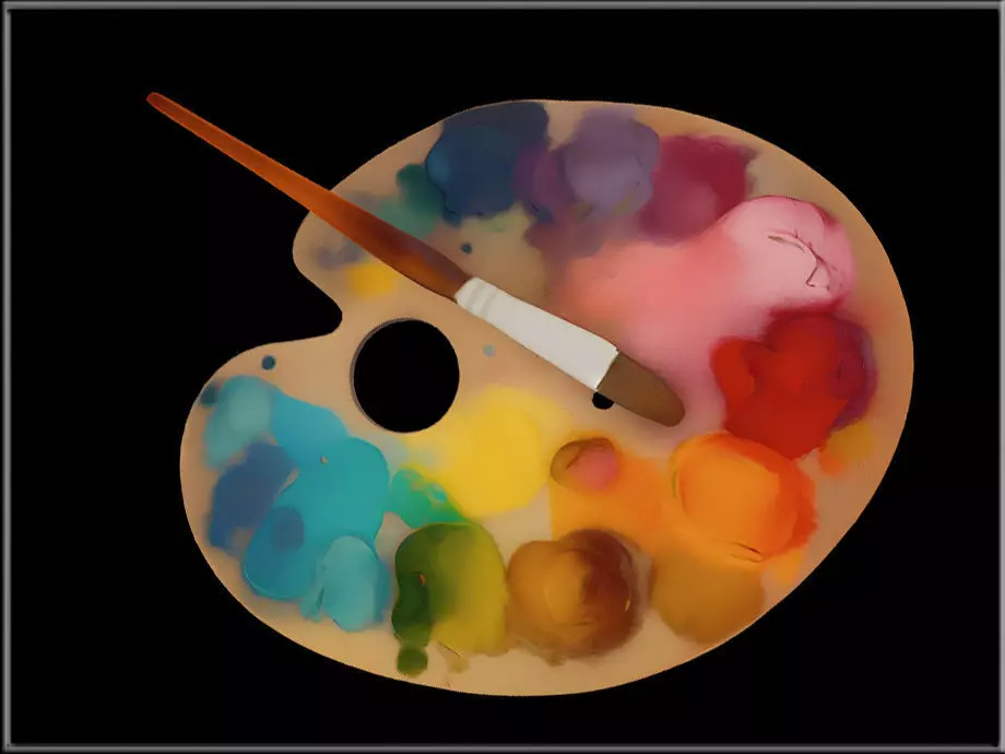 Artist palette Low-poly 3D model