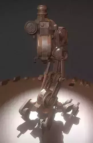 The Walking Mech Neck Rusty Version Low-poly 3D model