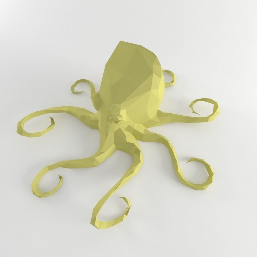 Octopus Low Poly Squid Lowpoly Kraken Tentacle Seamonster Low-poly 3D model_5