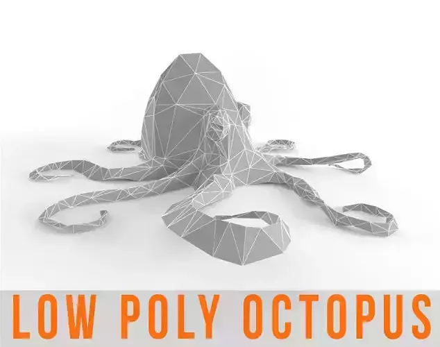 Octopus Low Poly Squid Lowpoly Kraken Tentacle Seamonster Low-poly 3D model