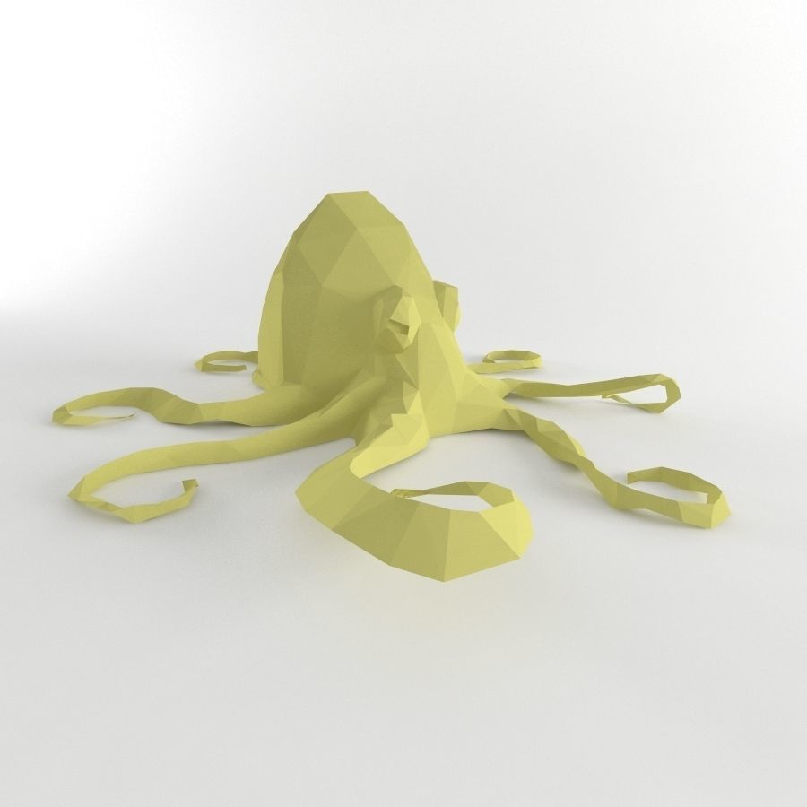Octopus Low Poly Squid Lowpoly Kraken Tentacle Seamonster Low-poly 3D model_4