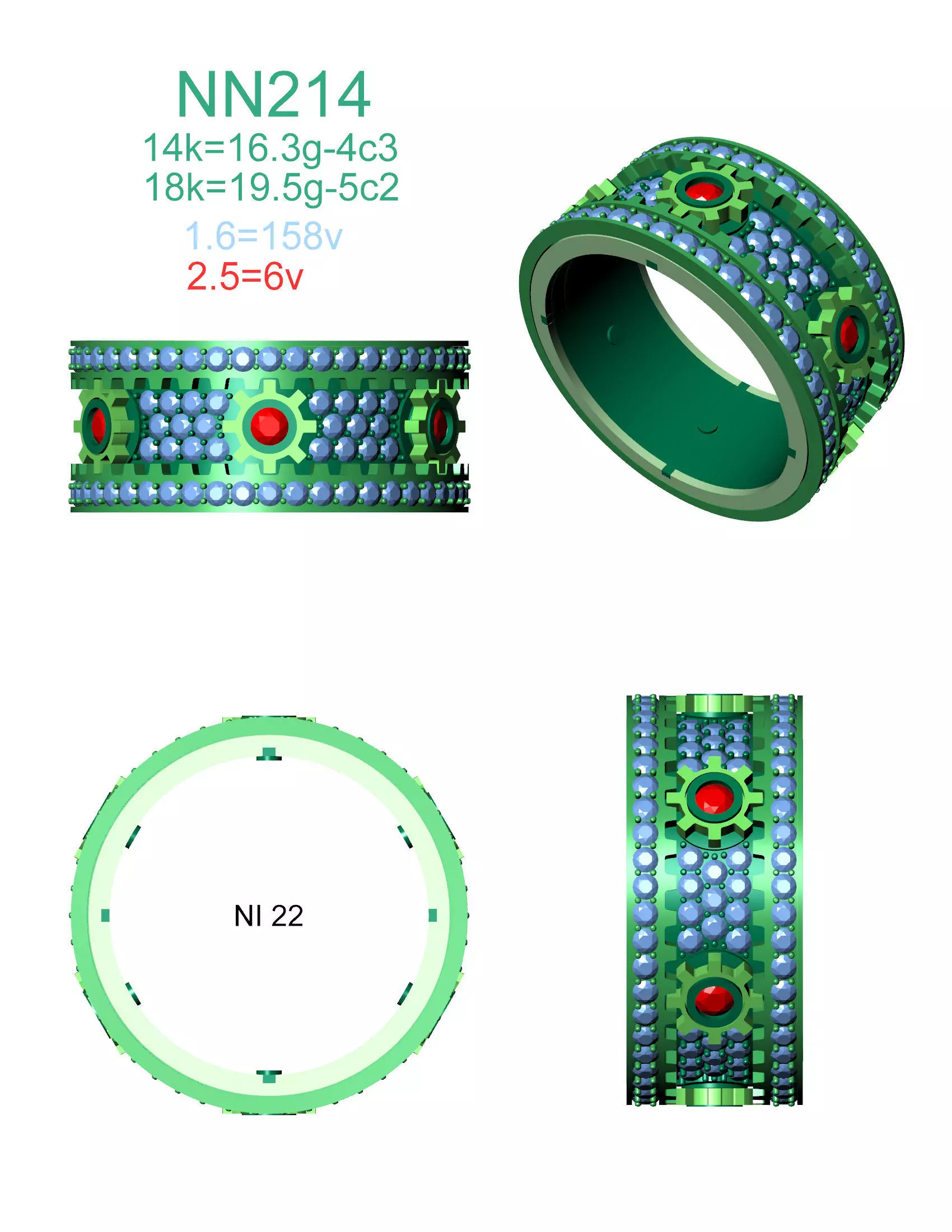 Rings - NN214 3D print model