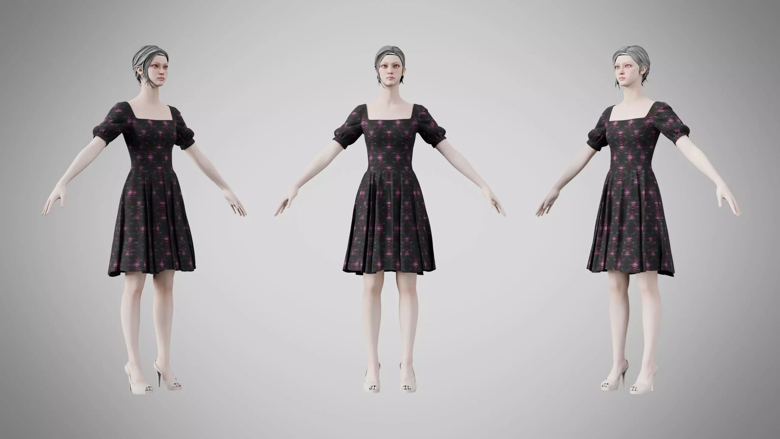 Dress 26 Light Burst Static Low-poly 3D model