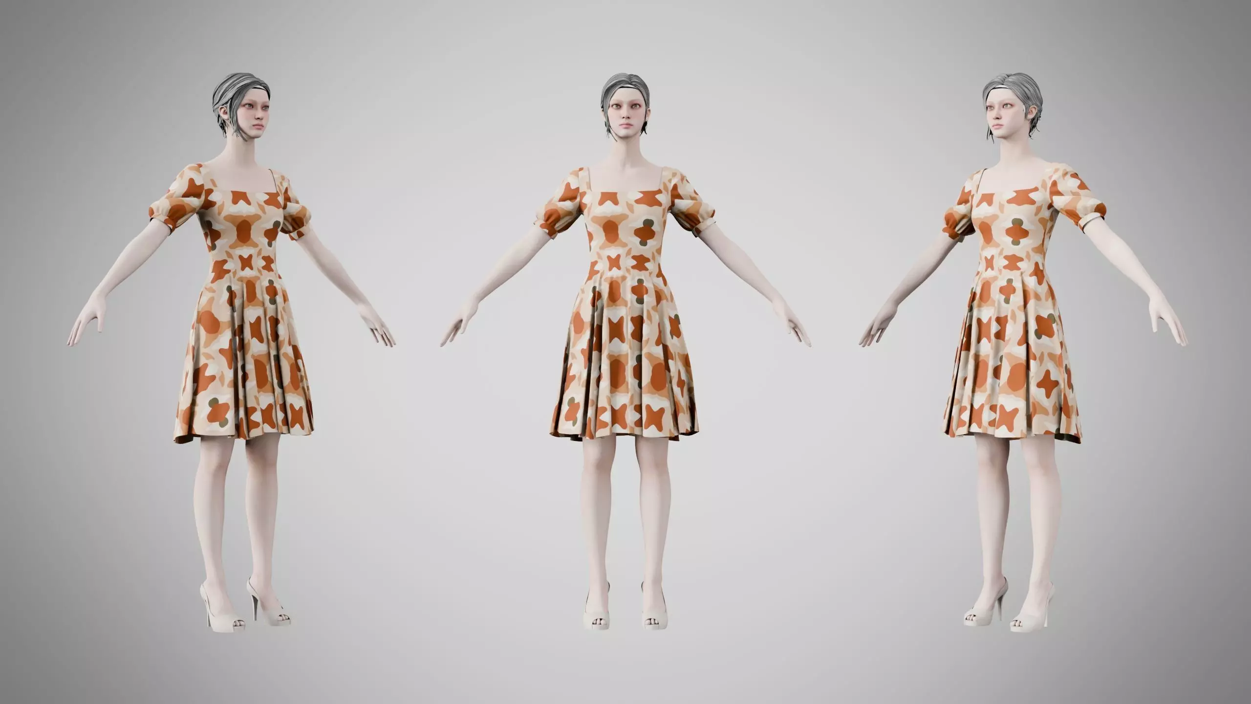 Dress 26 Warm Geometric Organic Low-poly 3D model