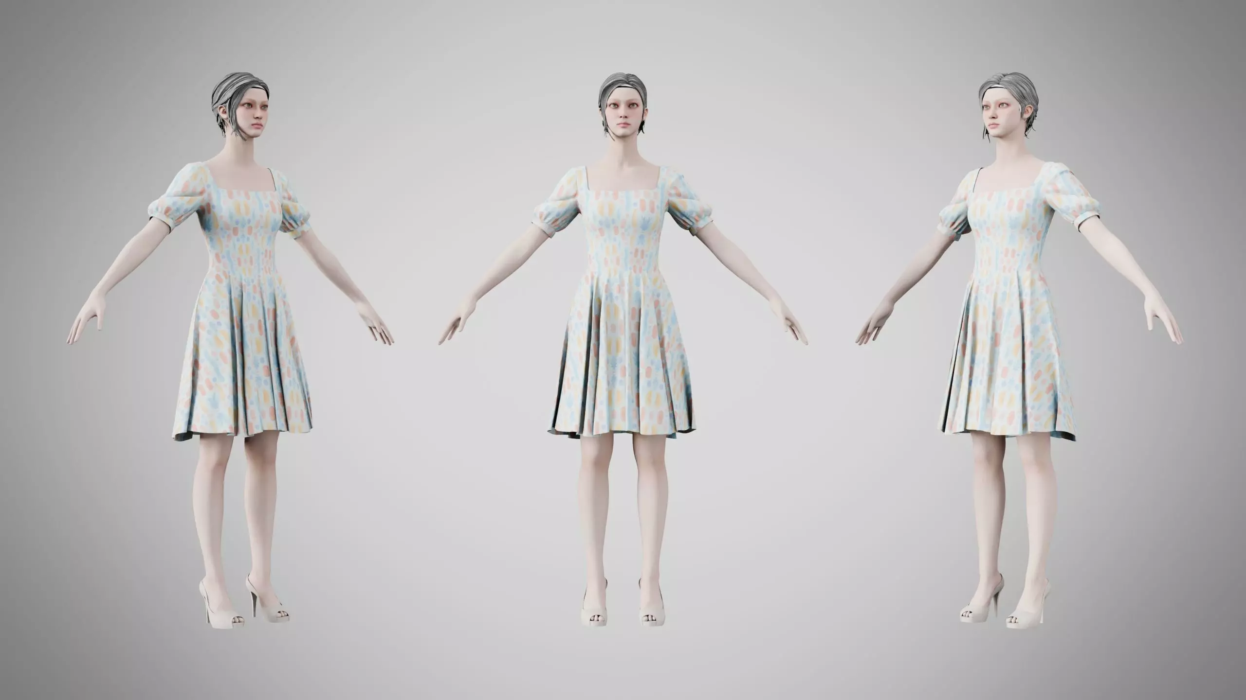 Dress 26 Whimsical Loop Mosaic Low-poly 3D model