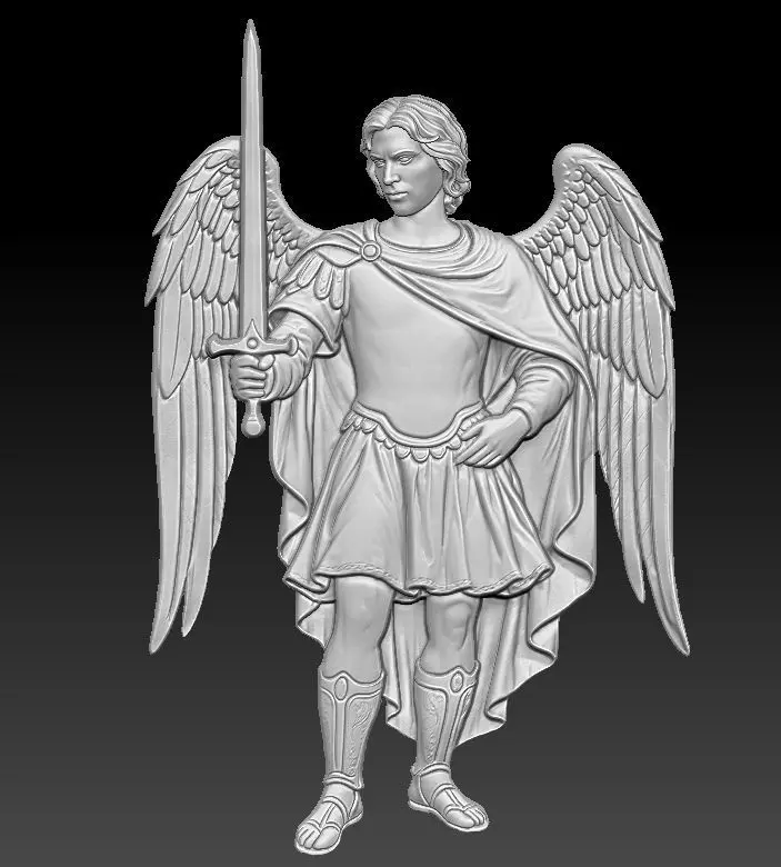 Archangel Michael Bas-Relief 3D print model
