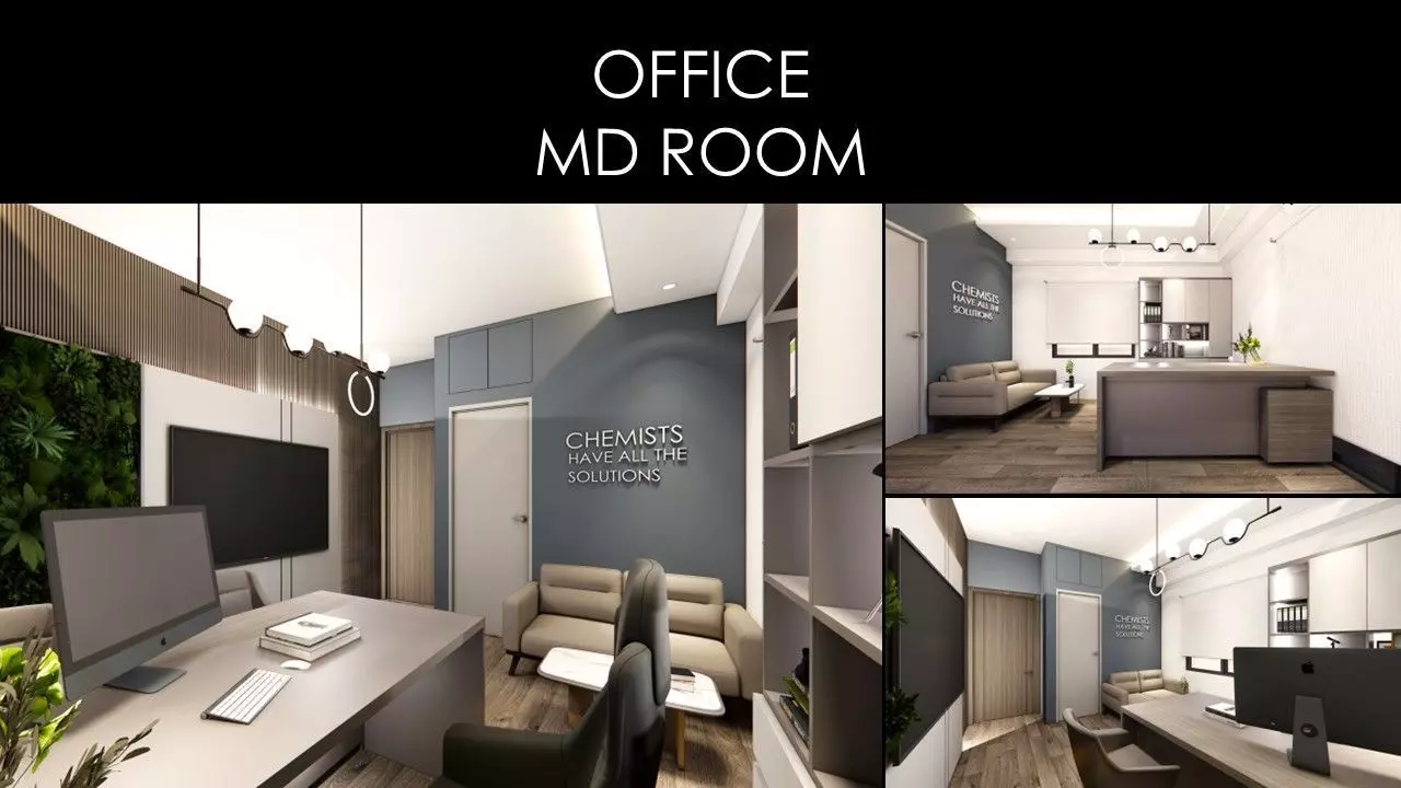 MORDERN OFFICE MD ROOM INTERIOR Low-poly 3D model