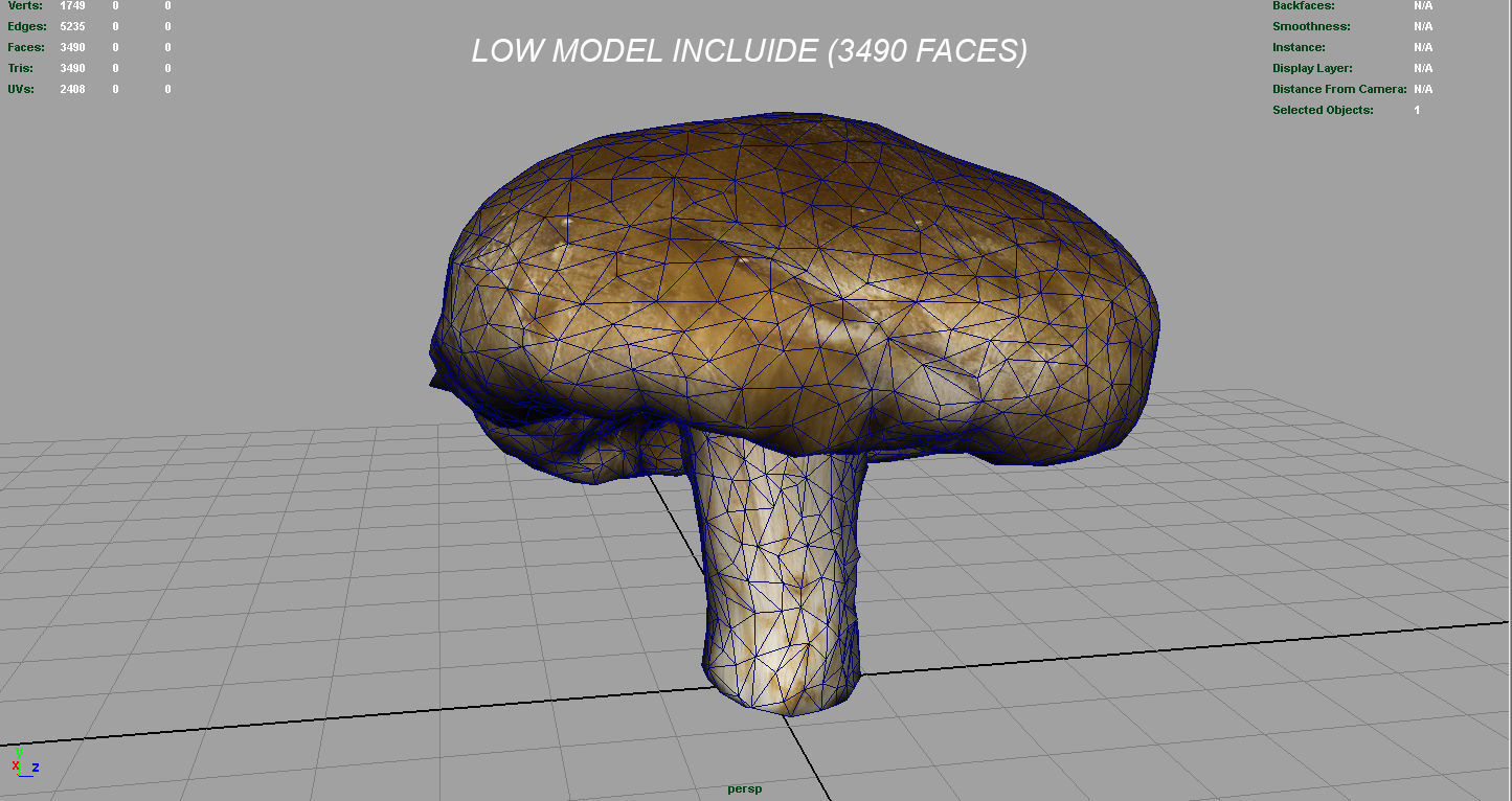 Mushroom 1 Low-poly 3D model_10