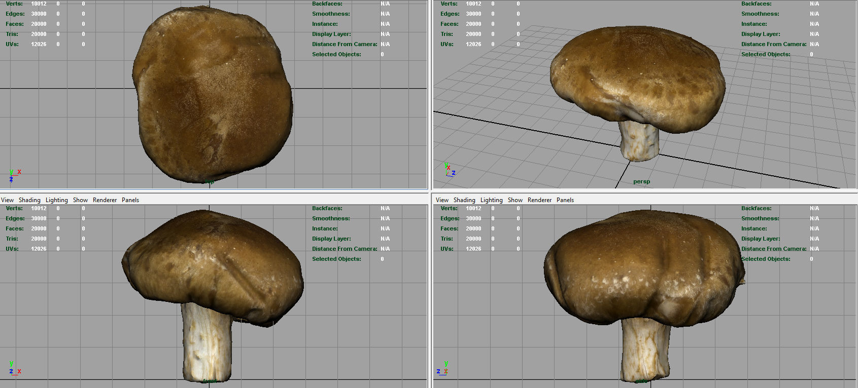 Mushroom 1 Low-poly 3D model_6