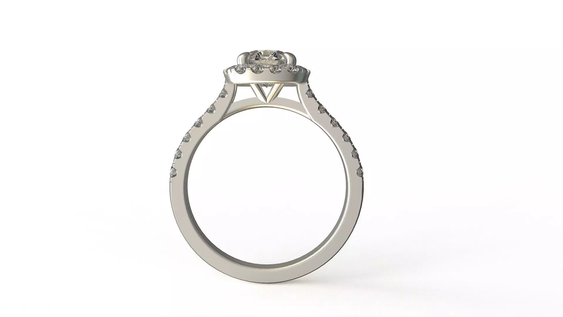 half carat engagement ring 3D print model