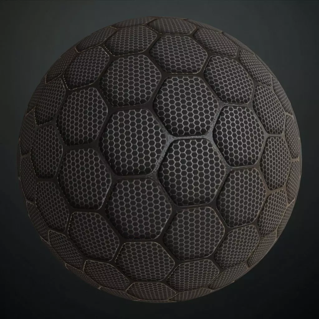 Hexagonal Metal Grille PBR Seamless Texture