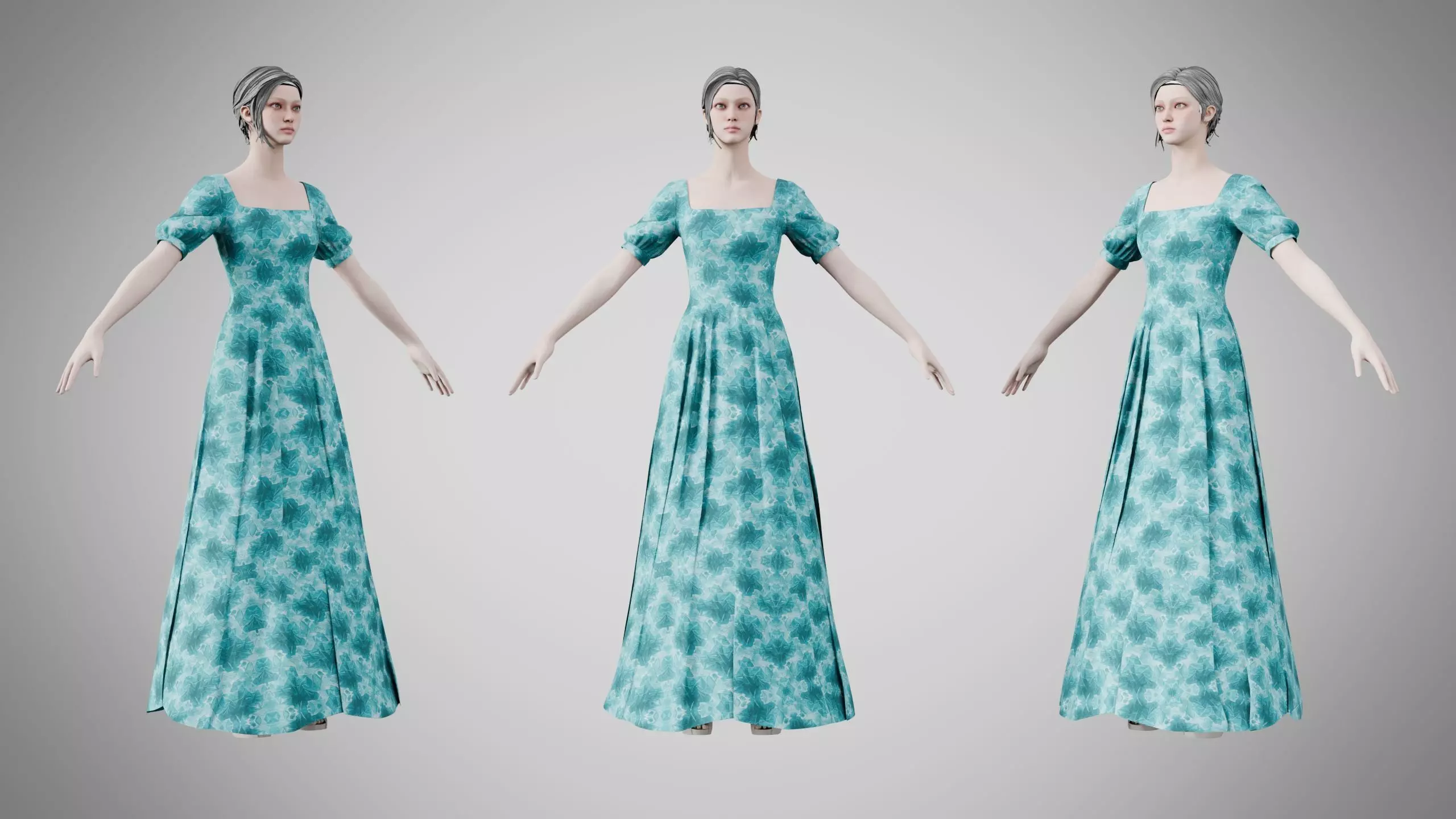 Dress 27 Oceanic Mosaic Low-poly 3D model