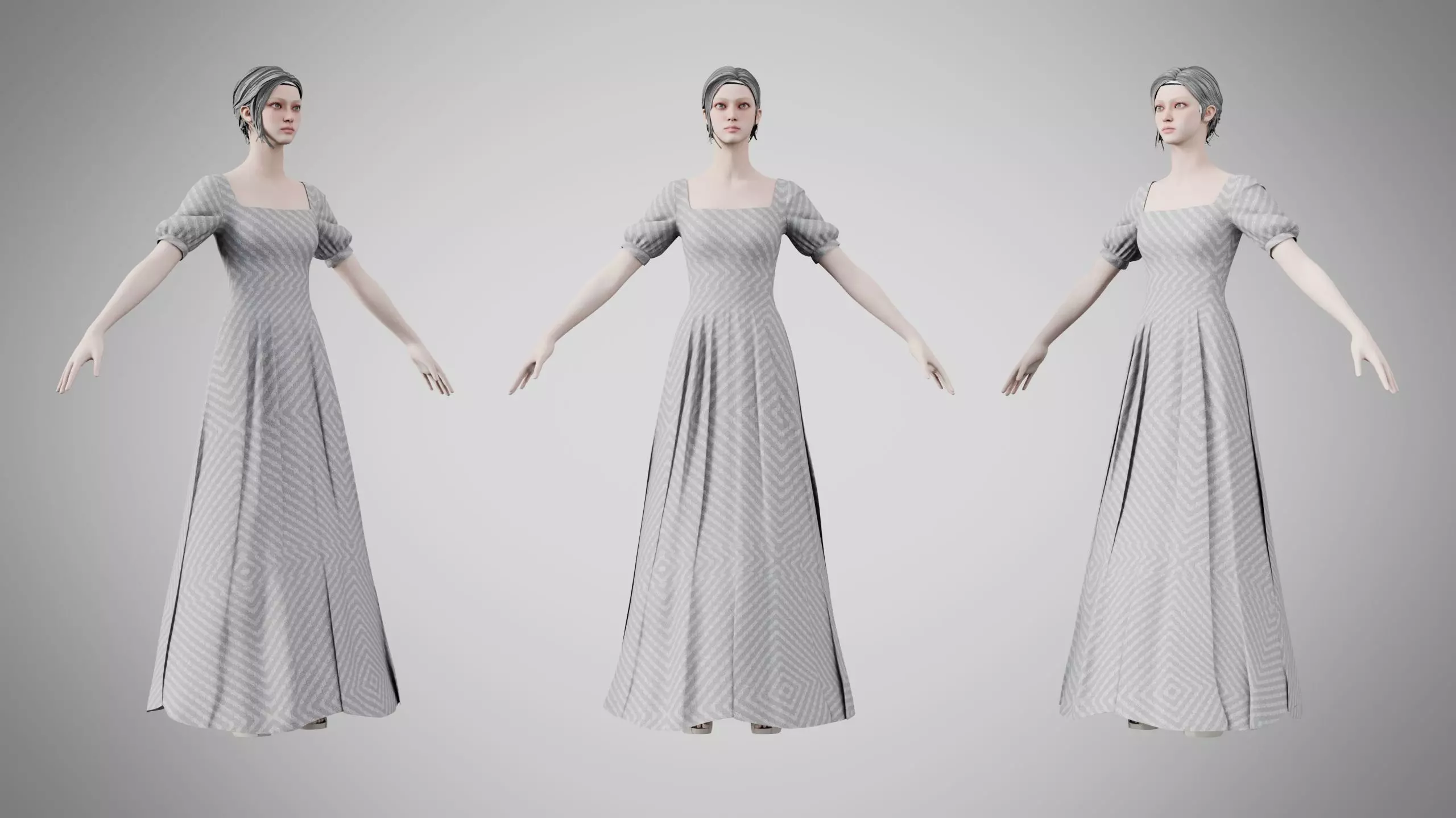 Dress 27 Platinum Emboss Weave Low-poly 3D model