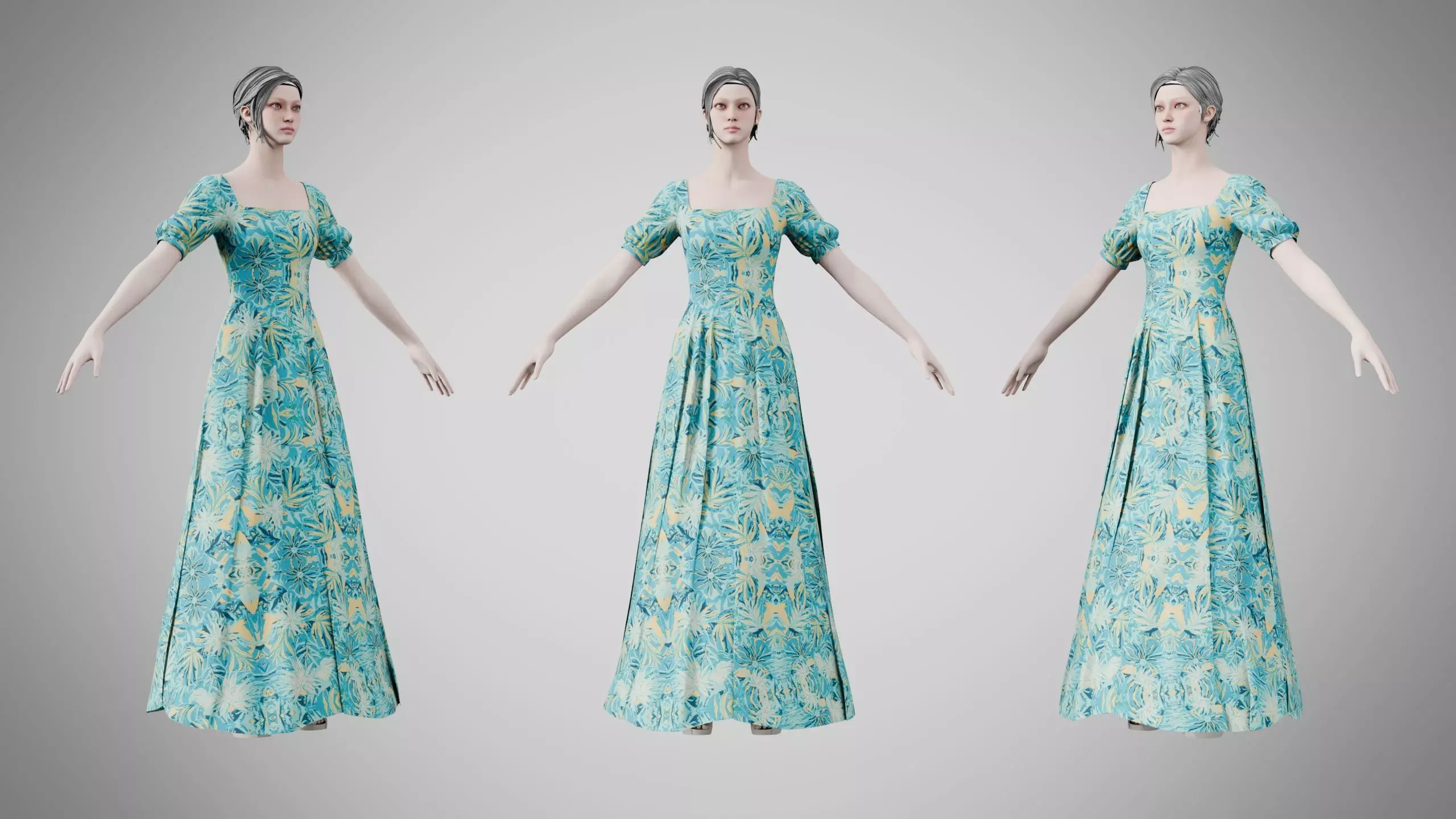 Dress 27 Tropical Horizon Low-poly 3D model