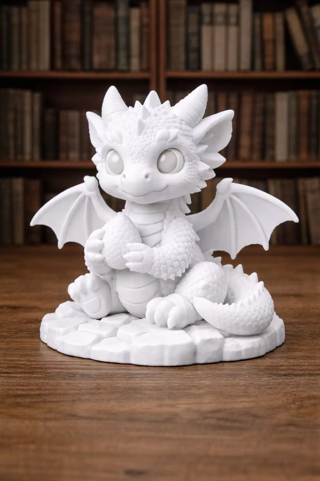 Little Dragon Figurine on a Bookshelf 3D print model