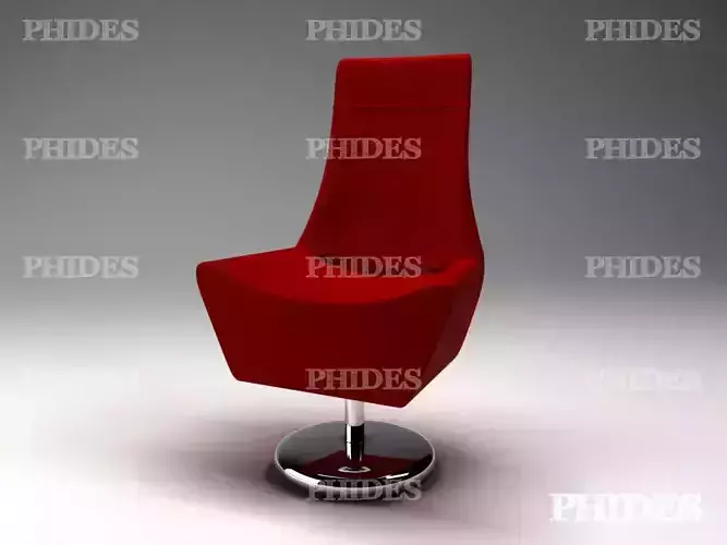 Armchair chair with chrome base 3D model