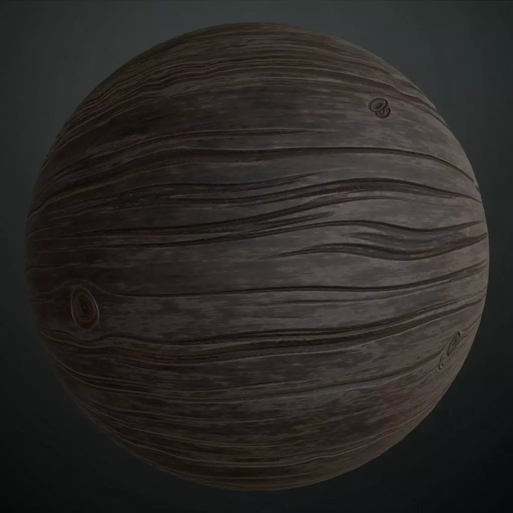 Natural Dark Wood Grain PBR Seamless Texture