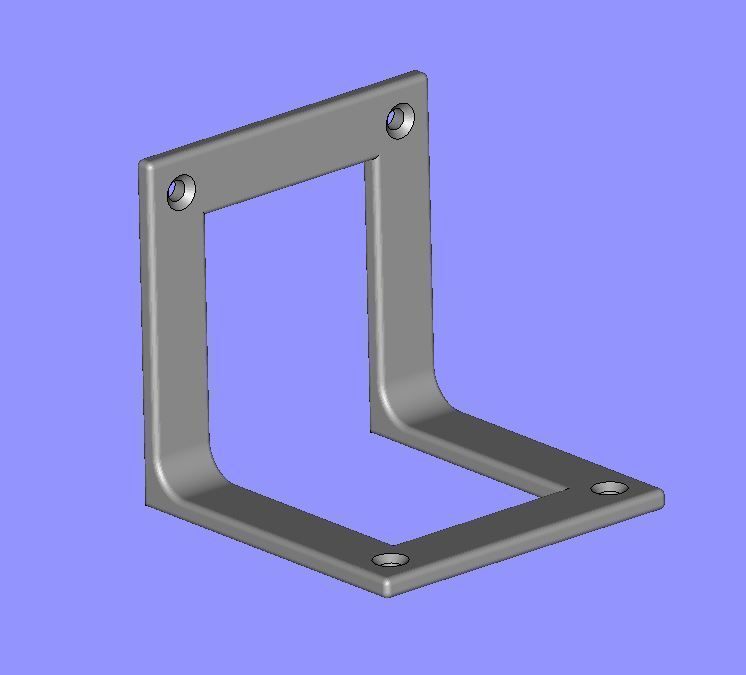 Bracket stainless steel door handle 3D print model_5