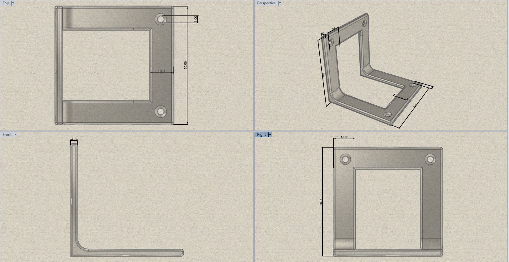 Bracket stainless steel door handle 3D print model_8
