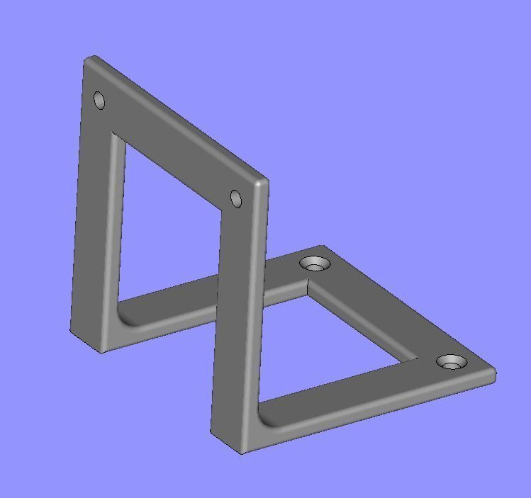 Bracket stainless steel door handle 3D print model_4