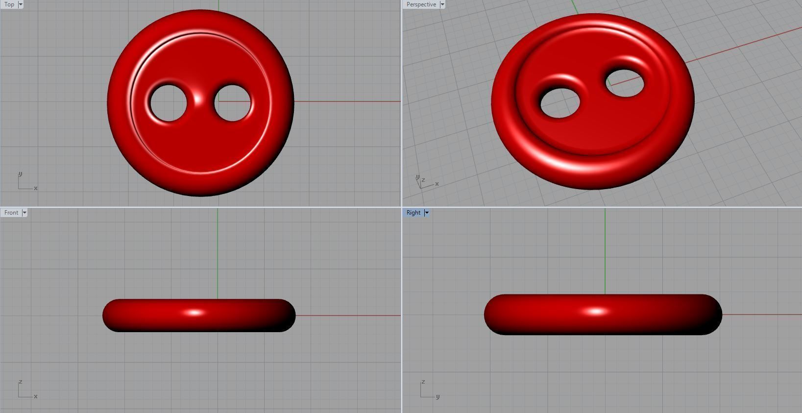Plain 20mm Button 3D print model_1