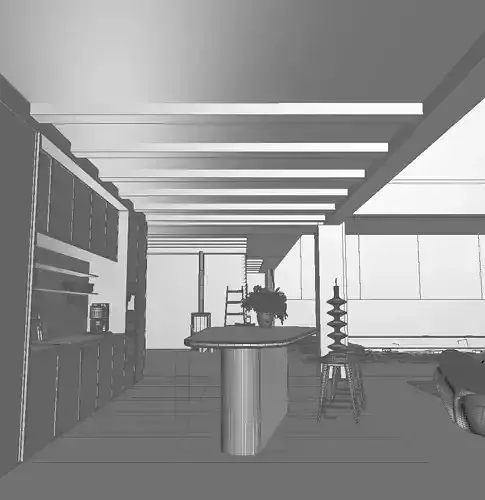 Interior decoration of villa 3D model 5