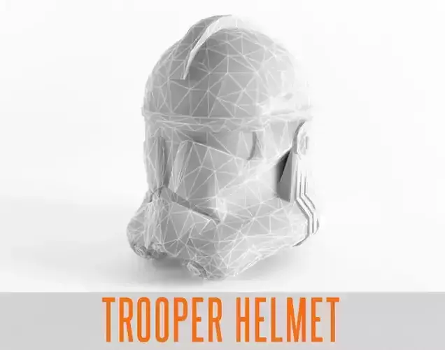 Star Trooper Wars Helmet Armor Low-poly 3D model