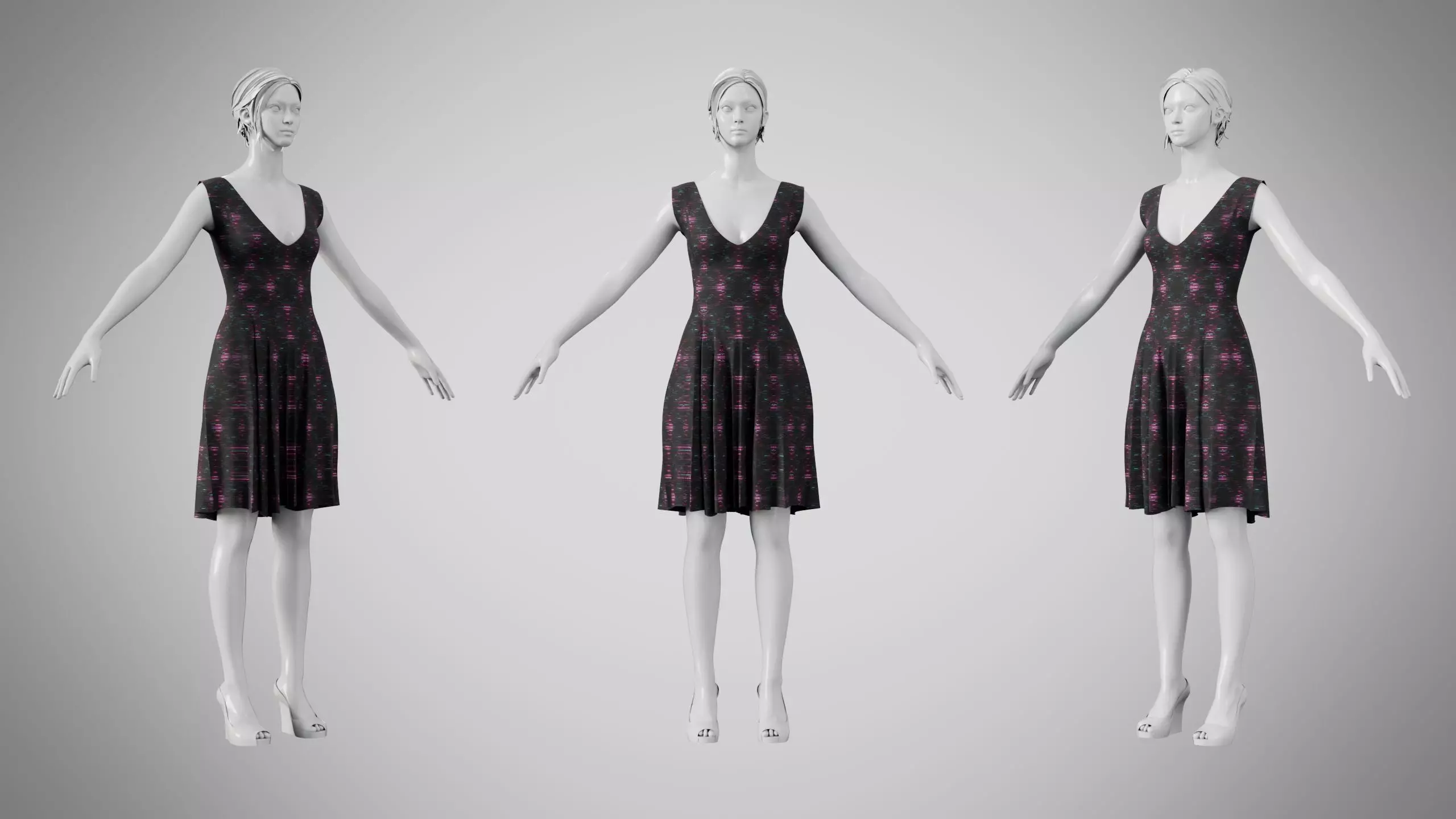 Dress 21 Light Burst Static Low-poly 3D model