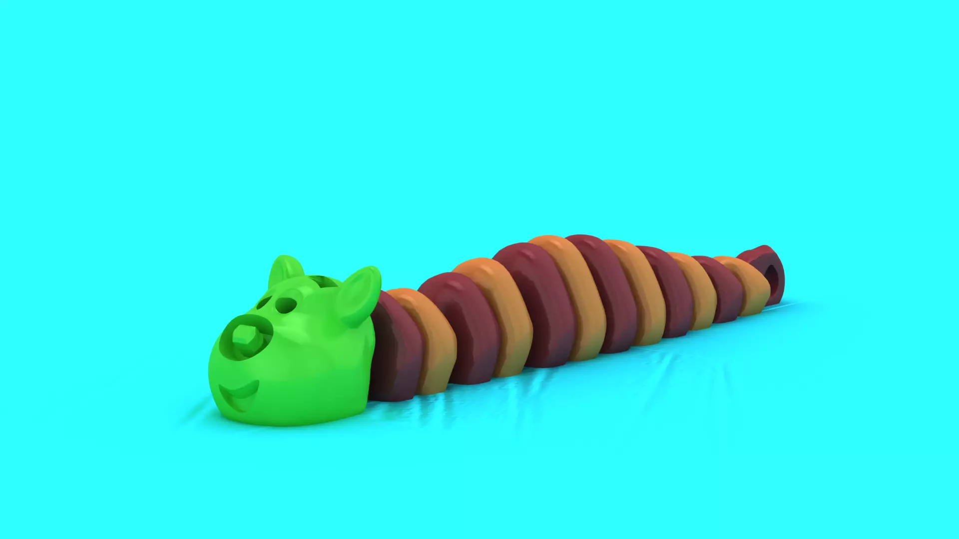 Cute Caterpillar Toy Stylized 3D Printable Cartoon Worm Model 3D print model