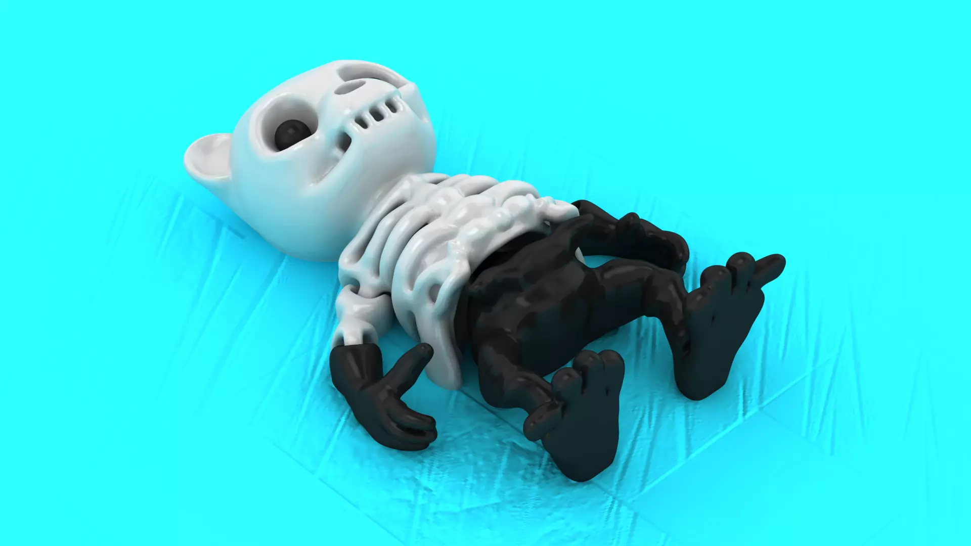 Cute Skeleton Baby Toy Stylized Cartoon Skull 3D Printable Model 3D print model