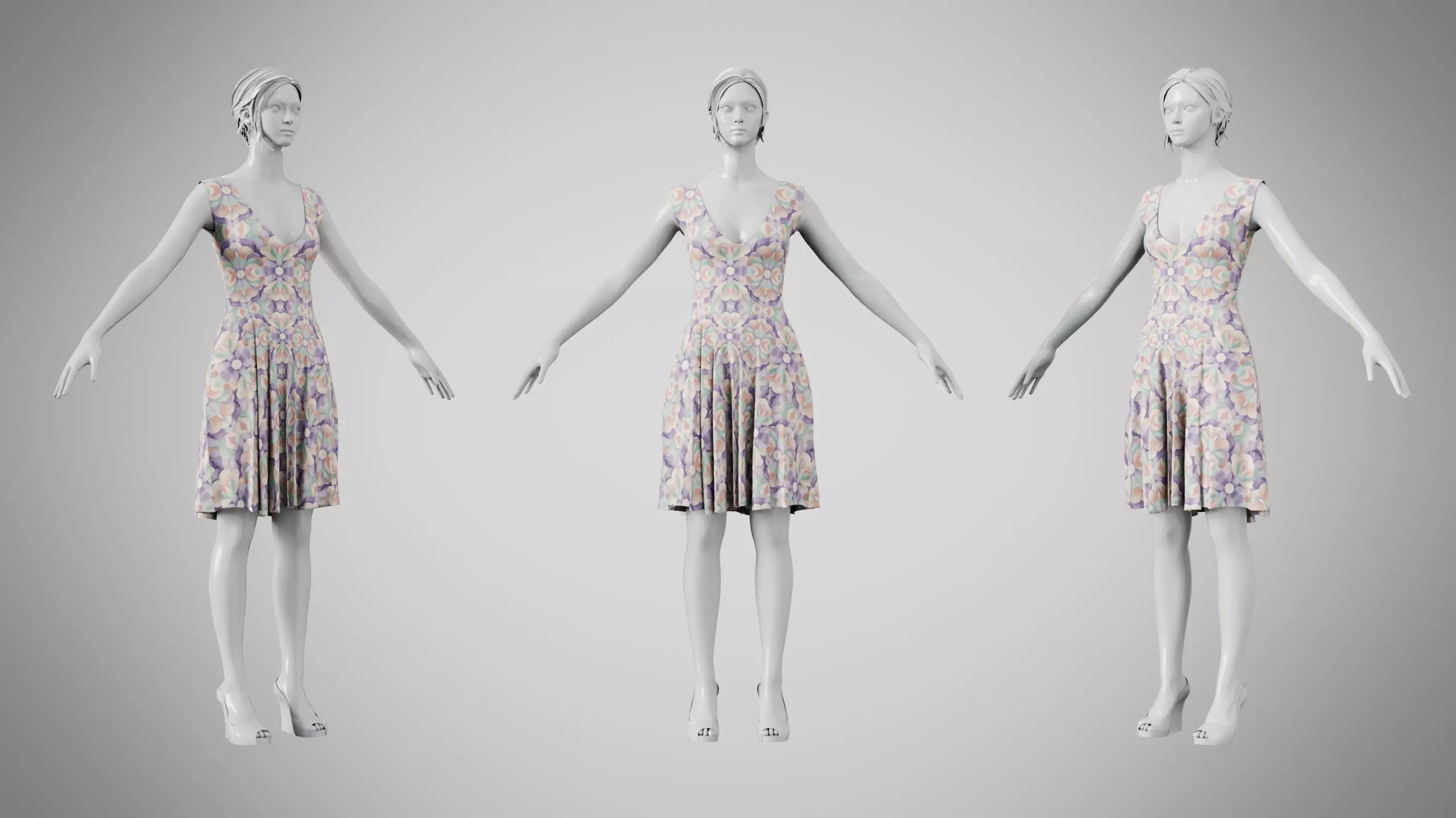 Dress 21 Whimsical Loop Mosaic Low-poly 3D model