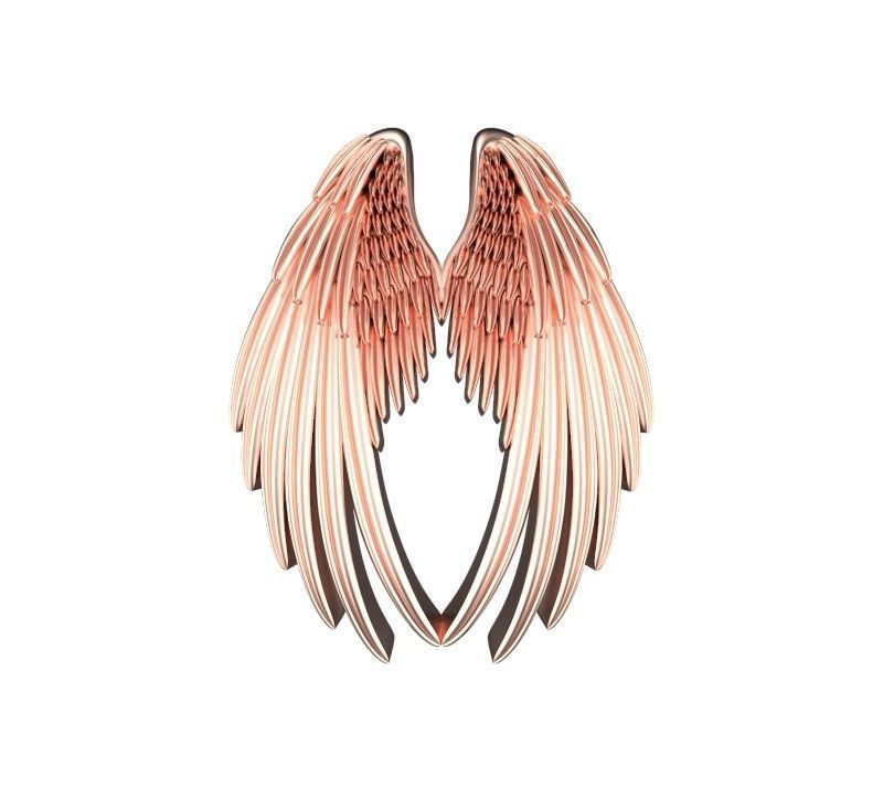 20mm Double Wings Pendant 3D print model_4