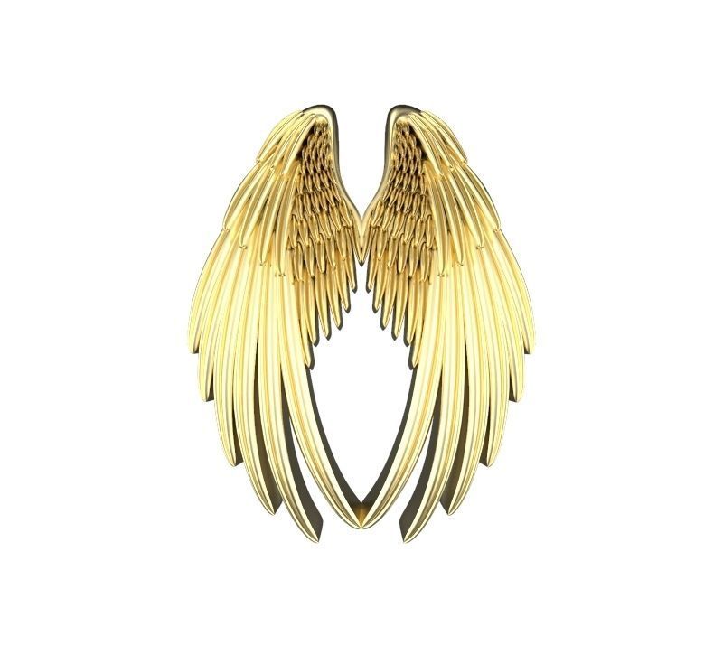 20mm Double Wings Pendant 3D print model_3