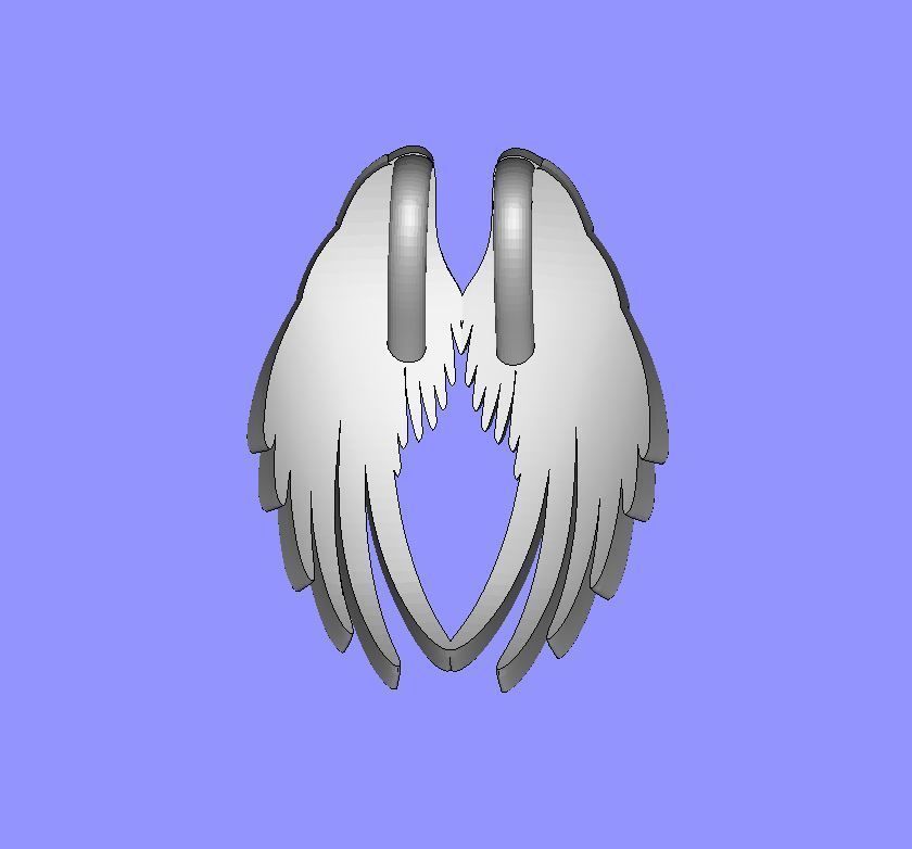 20mm Double Wings Pendant 3D print model_7