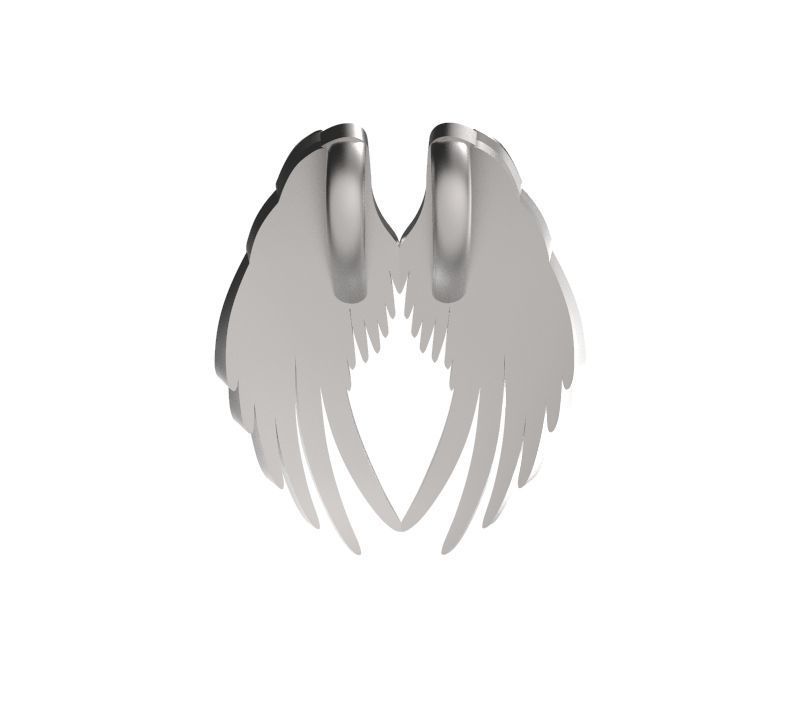 20mm Double Wings Pendant 3D print model_1