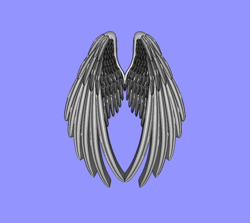 20mm Double Wings Pendant 3D print model_5