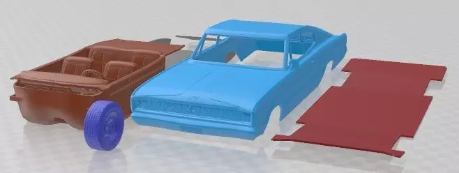 Dodge Charger 1966 Printable Car 3D print model