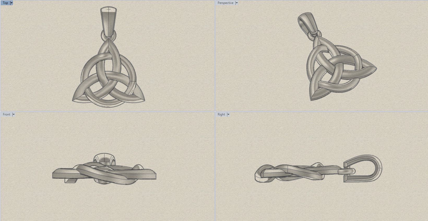 Trinity Design Pendant 3D print model_6