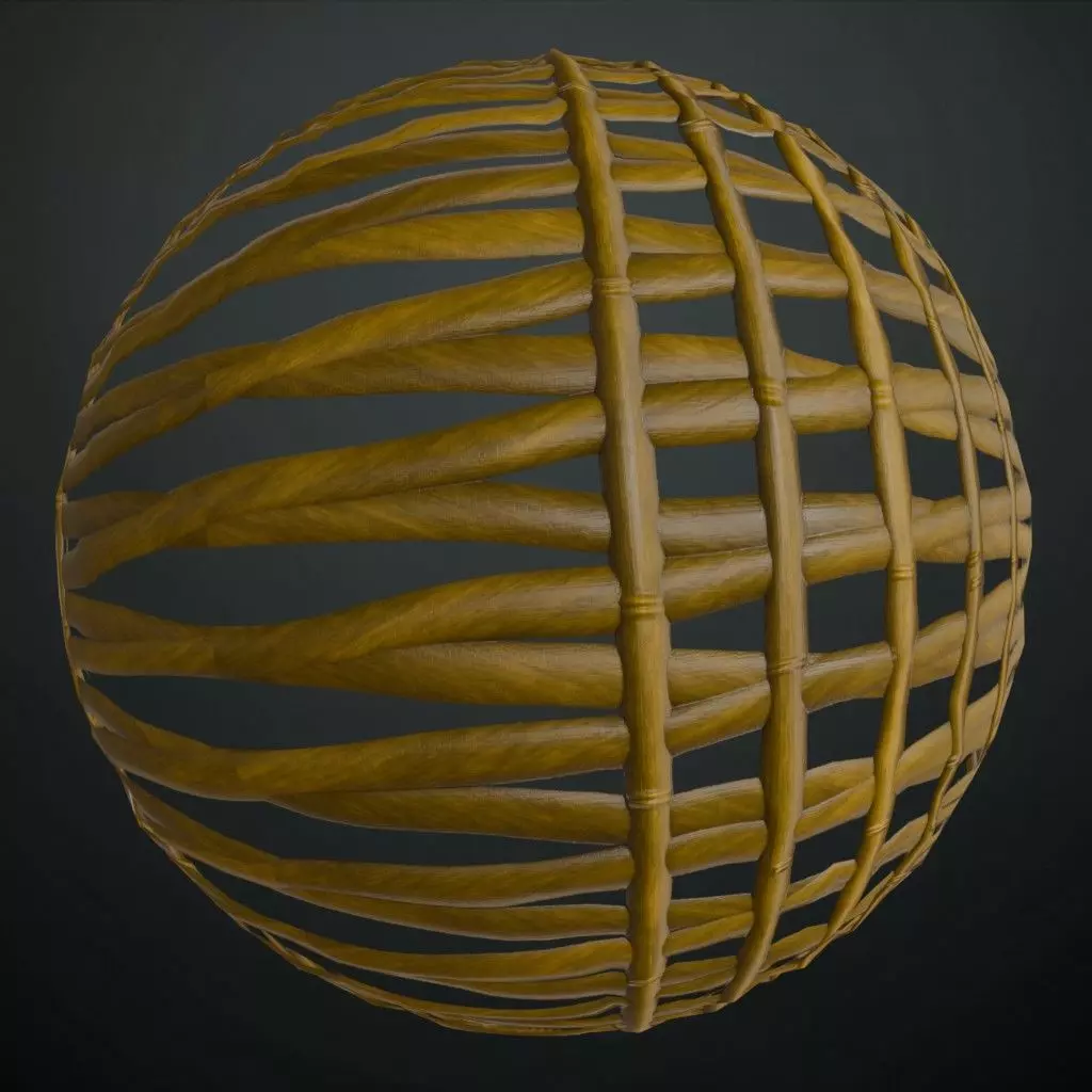 Bamboo Weave Wattle Fence PBR Seamless Texture