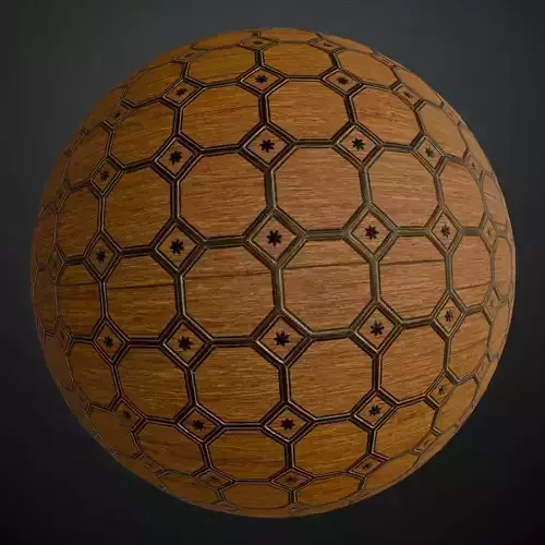 Oak Hexagon Star Parquet Flooring PBR Seamless Texture