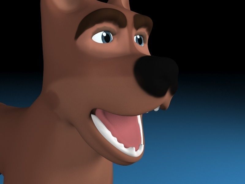 Cartoon rigged brown dog Low-poly 3D model_4