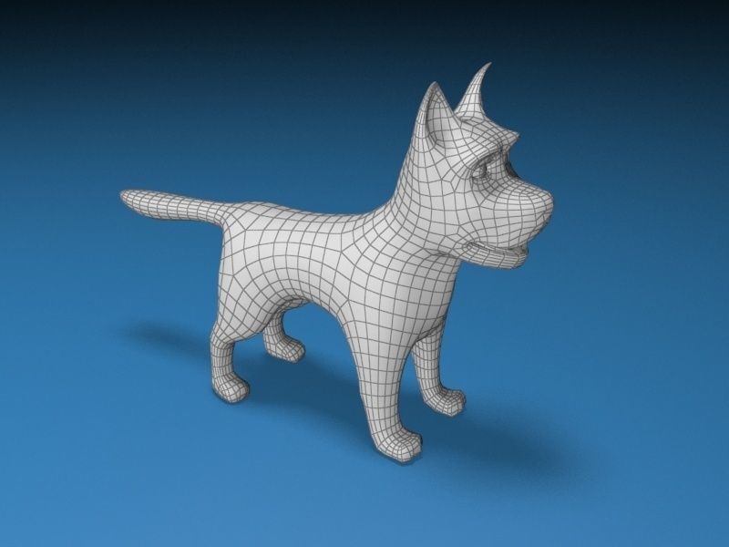 Cartoon rigged brown dog Low-poly 3D model_7