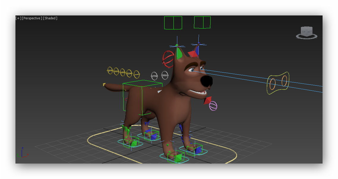 Cartoon rigged brown dog Low-poly 3D model_9