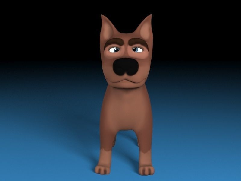 Cartoon rigged brown dog Low-poly 3D model_5