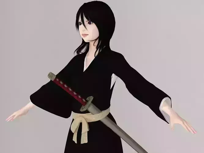 T pose nonrigged model of Rukia with various outfit 