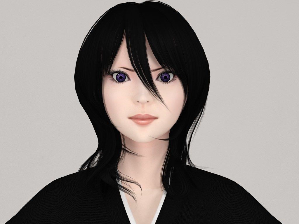 T pose nonrigged model of Rukia with various outfit 3D model_1